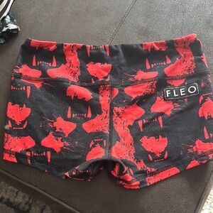 Fleo Red and Black Athletic Shorts for Performance